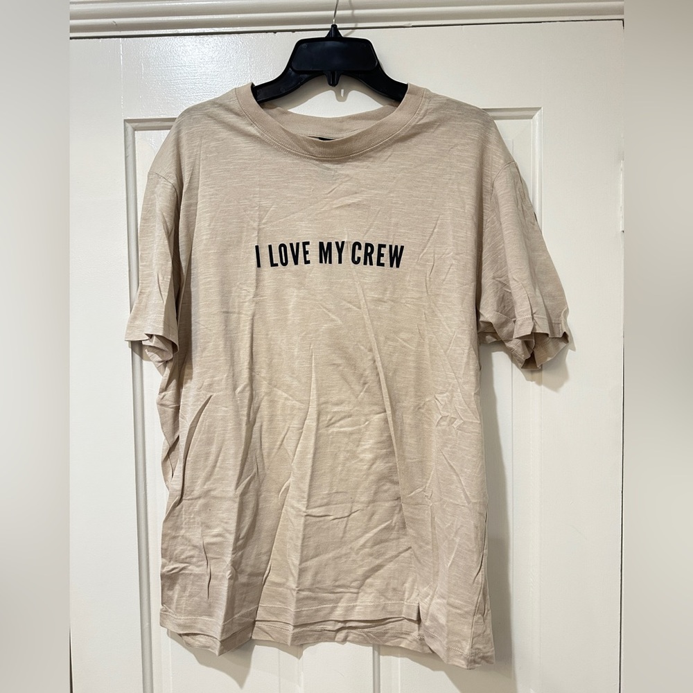 H & M women’s men’s I LOVE MY CREW graphic tee shirt top short sleeve